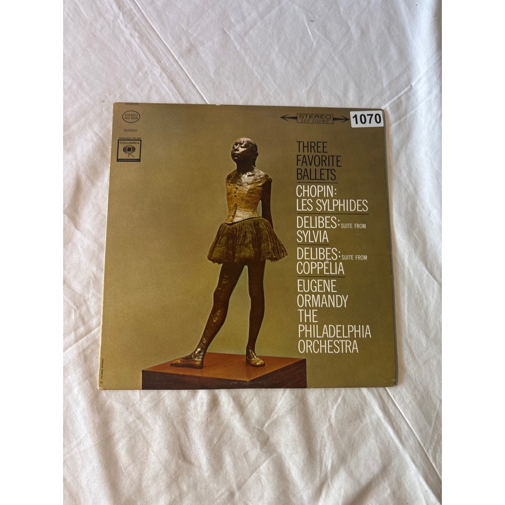 Columbia Three Favorite Ballets Eugene Ormandy LP 12" Gold Good Classical Vinyl